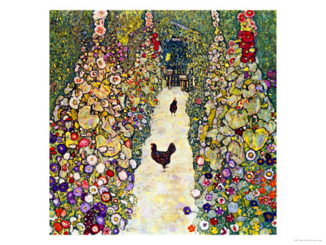 Gardenpath With Hens, 1916 - Gustav Klimt Painting